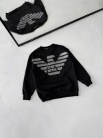 EA7 Göğüs Baskılı Reflektörlü Sweatshirt – SİYAH - Görsel 2