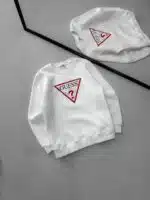 GS Triangle Logo Göğüs Baskılı Sweatshirt – BEYAZ - Görsel 2
