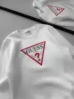 GS Triangle Logo Göğüs Baskılı Sweatshirt – BEYAZ - Görsel 3