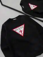 GS Triangle Logo Göğüs Baskılı Sweatshirt – SİYAH - Görsel 3