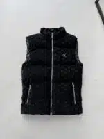 CK Kendinden Desenli Arma Detaylı Yelek - SİYAH