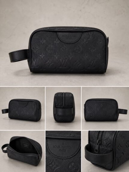 LV Desenli Premium El Çantası- Siyah
