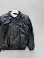 LV Arma Detaylı Premium İmzalı Seri Kapitoneli Blackout Deri Ceket - Siyah - Görsel 4