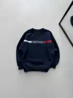 TM Göğüs Baskılı 3 İplik Oversize Sweatshirt – Lacivert