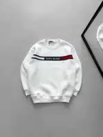 TM Göğüs Baskılı 3 İplik Oversize Sweatshirt – Beyaz