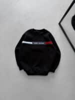 TM Göğüs Baskılı 3 İplik Oversize Sweatshirt – Siyah