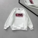 DL Göğüs Baskılı 3 İplik Oversize Sweatshirt – Beyaz