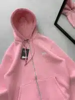 ST Nakış Detaylı 3 İplik Kapüşonlu Hırka - Pembe - Görsel 3