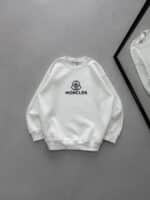 MN Göğüs Baskılı 3 İplik Oversize Sweatshirt – Beyaz
