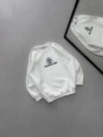 MN Göğüs Baskılı 3 İplik Oversize Sweatshirt – Beyaz - Görsel 2