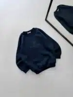 MN Göğüs Baskılı 3 İplik Oversize Sweatshirt – Lacivert - Görsel 2