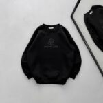 MN Göğüs Baskılı 3 İplik Oversize Sweatshirt – Siyah