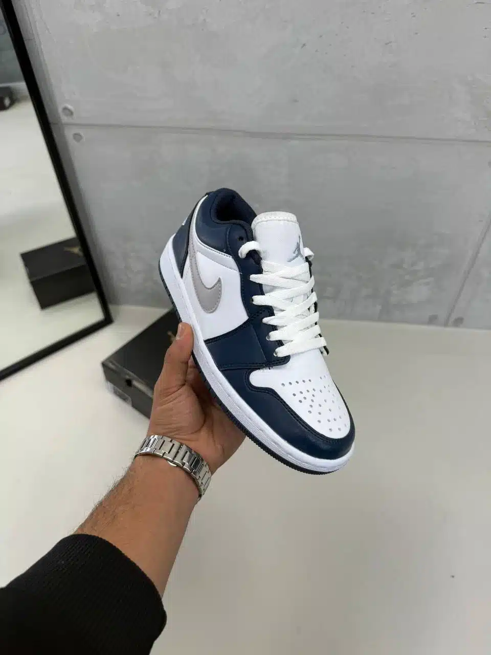 WhatsApp Image 2026-08-28 at 16.13.53 (1) NK Navy Retro Sneaker - Lacivert/ Beyaz - Görsel 1