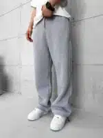 Basic Lastikli Stoper Paça Baggy 3 İplik Eşofman - Gri