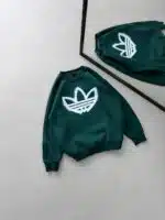 AD Göğüs Baskılı 3 İplik Oversize Sweatshirt – Yeşil - Görsel 2