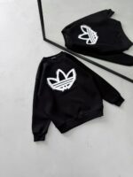 AD Göğüs Baskılı 3 İplik Oversize Sweatshirt – Siyah - Görsel 2