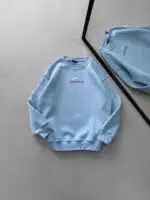 NK Göğüs & Sırt Baskılı 3 İplik Oversize Sweatshirt – Bebe Mavisi