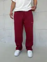 L&B Lastikli Stoper Paça Baggy 3 İplik Eşofman - Bordo - Görsel 3