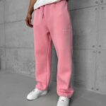 L&B Lastikli Stoper Paça Baggy 3 İplik Eşofman - Pembe