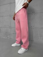 L&B Lastikli Stoper Paça Baggy 3 İplik Eşofman - Pembe - Görsel 3