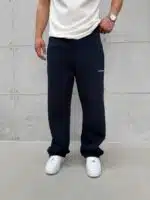 L&B Lastikli Stoper Paça Baggy 3 İplik Eşofman - Lacivert - Görsel 3