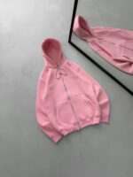 L&B Nakış Detaylı 3 İplik Kapüşonlu Hırka - Pembe - Görsel 2