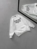 E/A Göğüs Baskılı 3 İplik Oversize Sweatshirt – Beyaz - Görsel 2