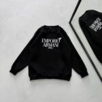 E/A Göğüs Baskılı 3 İplik Oversize Sweatshirt – Siyah
