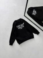 E/A Göğüs Baskılı 3 İplik Oversize Sweatshirt – Siyah - Görsel 2