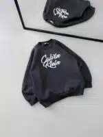 CK Göğüs Baskılı 3 İplik Oversize Sweatshirt – Antrasit - Görsel 2