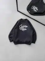 CK Göğüs Baskılı 3 İplik Oversize Sweatshirt – Antrasit