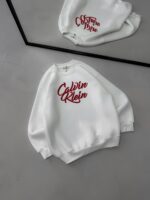 CK Göğüs Baskılı 3 İplik Oversize Sweatshirt – Beyaz - Görsel 2