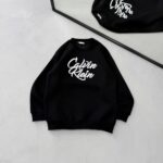 CK Göğüs Baskılı 3 İplik Oversize Sweatshirt – Siyah