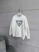 G&S Göğüs Baskılı 3 İplik Oversize Sweatshirt – Beyaz - Görsel 2