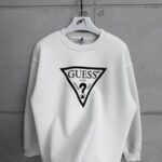 G&S Göğüs Baskılı 3 İplik Oversize Sweatshirt – Beyaz
