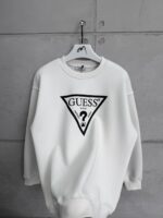 G&S Göğüs Baskılı 3 İplik Oversize Sweatshirt – Beyaz
