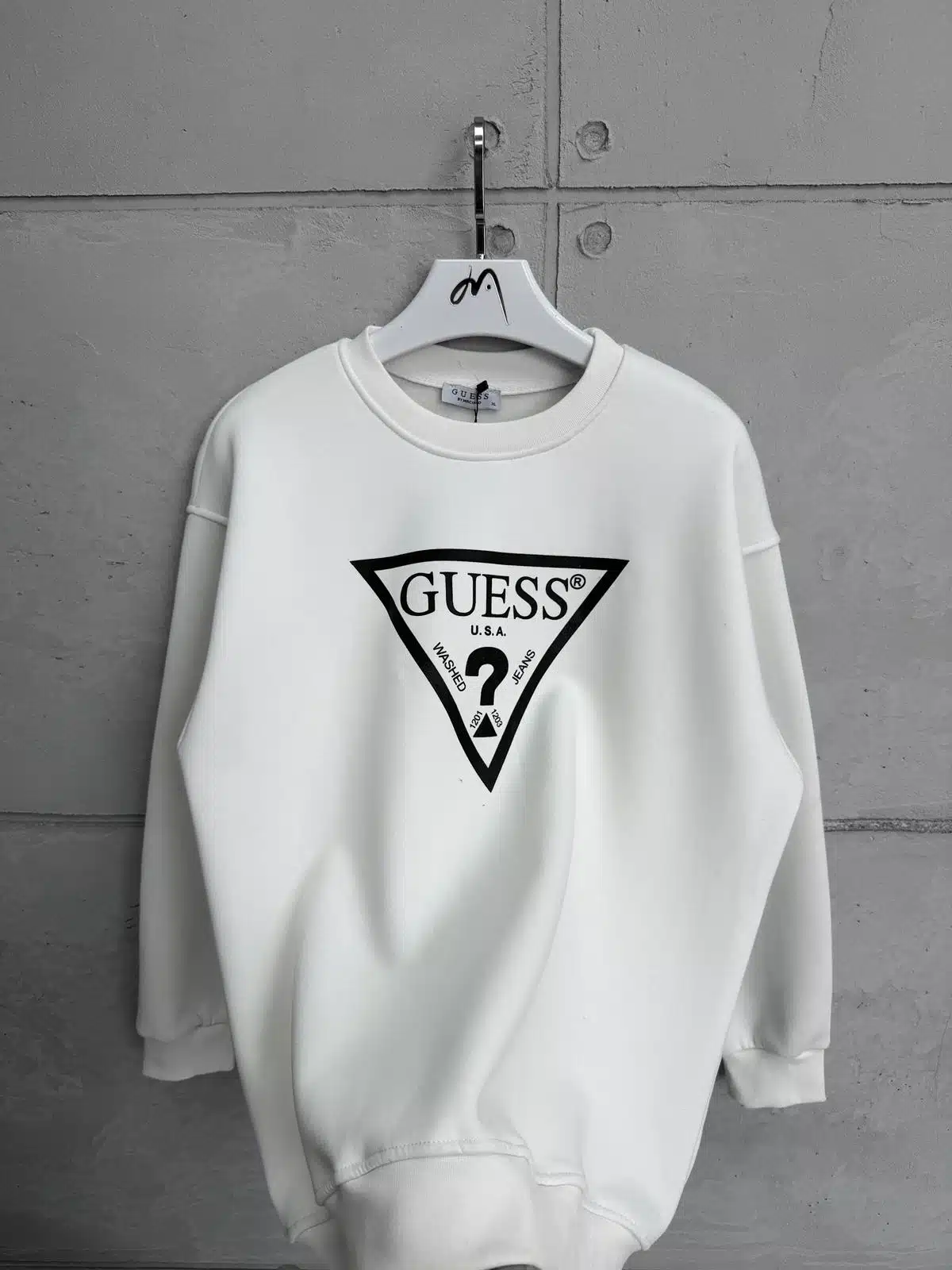WhatsApp Image 2026-08-31 at 23.50.15 (1) G&S Göğüs Baskılı 3 İplik Oversize Sweatshirt – Beyaz - Görsel 1