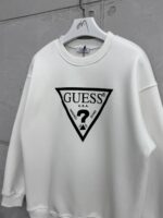 G&S Göğüs Baskılı 3 İplik Oversize Sweatshirt – Beyaz - Görsel 3