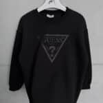G&S Göğüs Baskılı 3 İplik Oversize Sweatshirt – Siyah