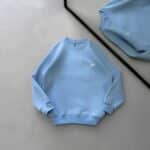 ST Göğüs & Sırt Nakışlı 3 İplik Oversize Sweatshirt – Bebe Mavisi