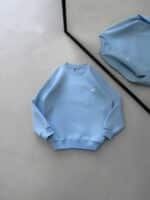 ST Göğüs & Sırt Nakışlı 3 İplik Oversize Sweatshirt – Bebe Mavisi