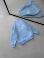 ST Göğüs & Sırt Nakışlı 3 İplik Oversize Sweatshirt – Bebe Mavisi - Görsel 4