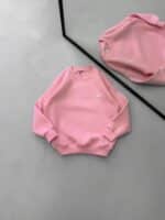 ST Göğüs & Sırt Nakışlı 3 İplik Oversize Sweatshirt – Pembe