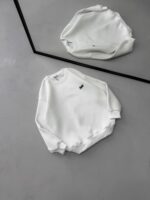 ST Göğüs & Sırt Nakışlı 3 İplik Oversize Sweatshirt – Beyaz - Görsel 2