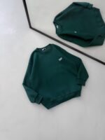 ST Göğüs & Sırt Nakışlı 3 İplik Oversize Sweatshirt – Yeşil - Görsel 2