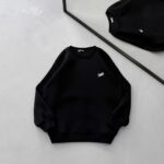 ST Göğüs & Sırt Nakışlı 3 İplik Oversize Sweatshirt – Siyah