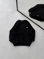 ST Göğüs & Sırt Nakışlı 3 İplik Oversize Sweatshirt – Siyah