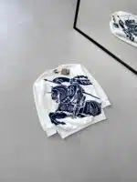 B&B Büyük Göğüs Baskılı 3 İplik Oversize Sweatshirt – Beyaz - Görsel 2