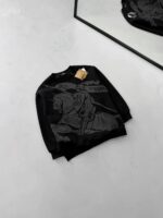B&B Büyük Göğüs Baskılı 3 İplik Oversize Sweatshirt – Siyah - Görsel 2