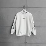 CK Göğüs & Kol Baskılı 3 İplik Oversize Sweatshirt – Beyaz